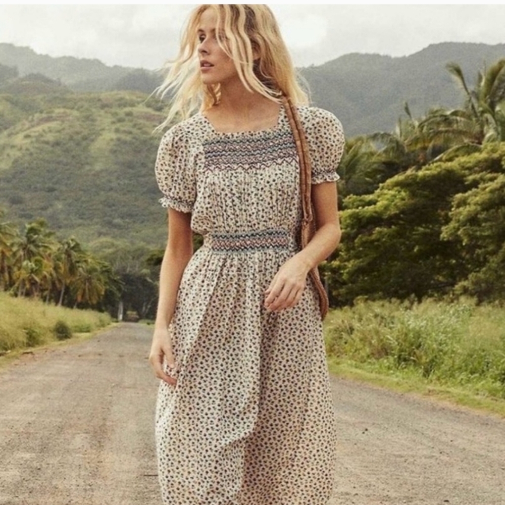 NWT Doen Castalia Dress in Wild Bayberry Bloom